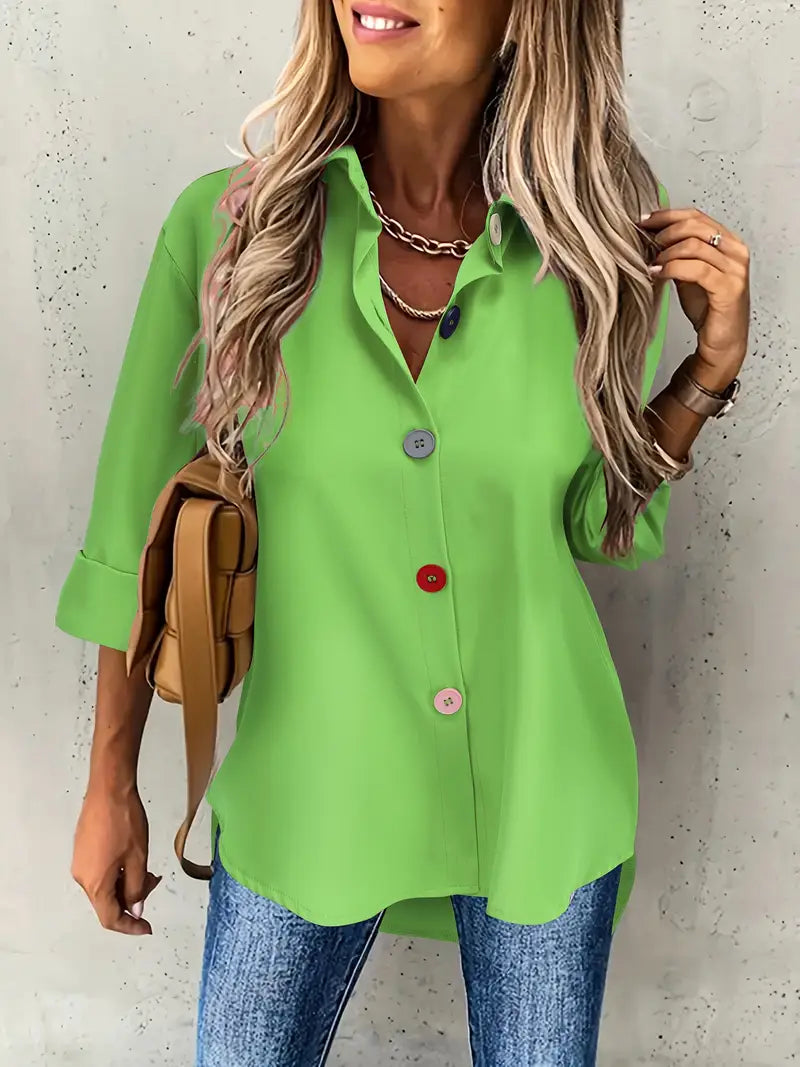 Solid Polyester Blouse