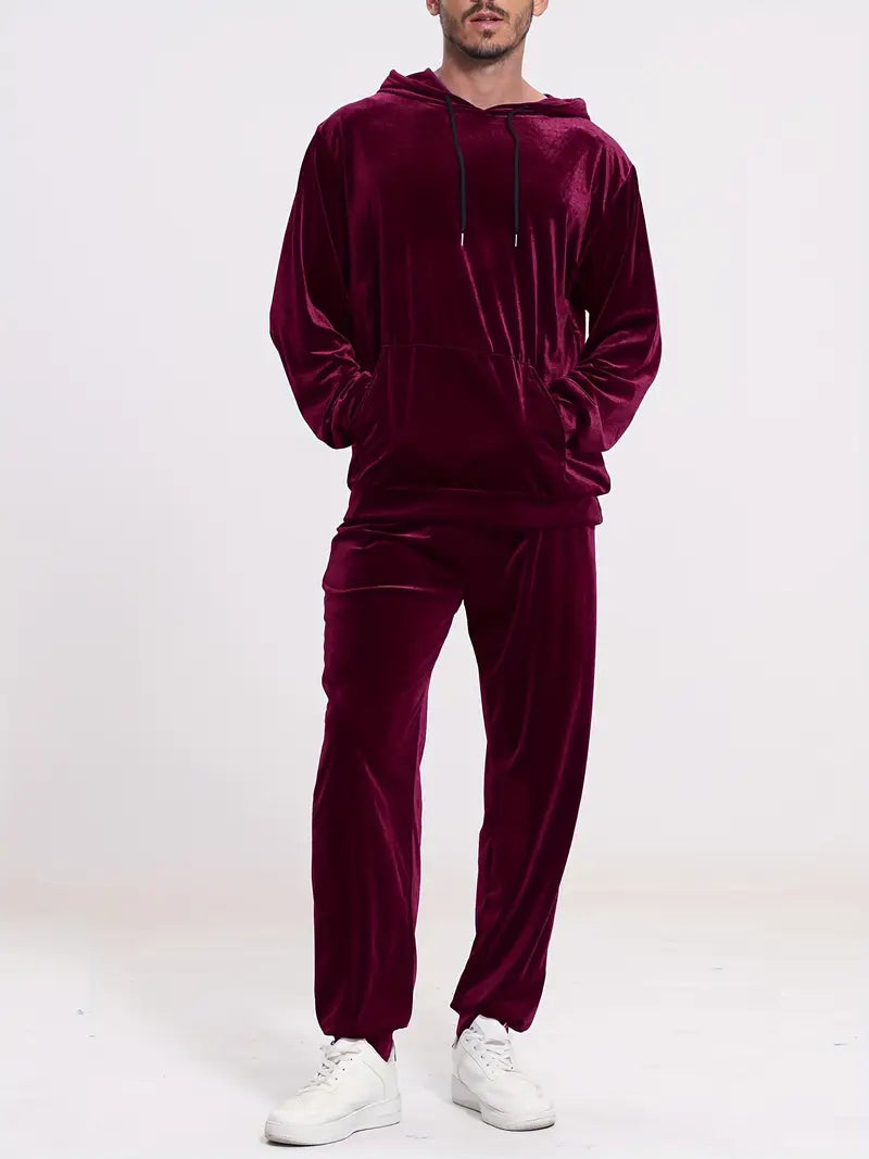Polyester Knit Hooded Long Sleeve 2-Piece Hoodie