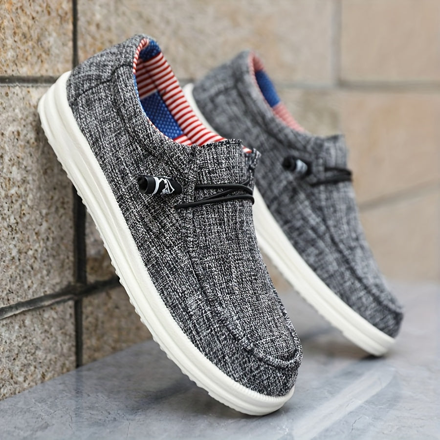 Men's Casual Slip-On Canvas Shoes, Comfortable Lightweight Slip On Casual Shoes For Daily & Leisure