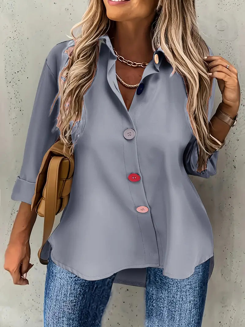 Solid Polyester Blouse
