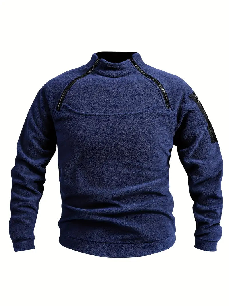 Fleece Polyester Knit Hooded Zip Hoodie