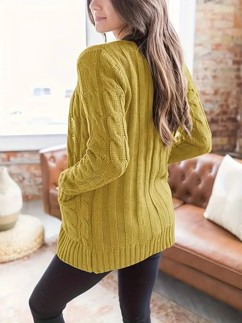 Long V-Neck Cardigan