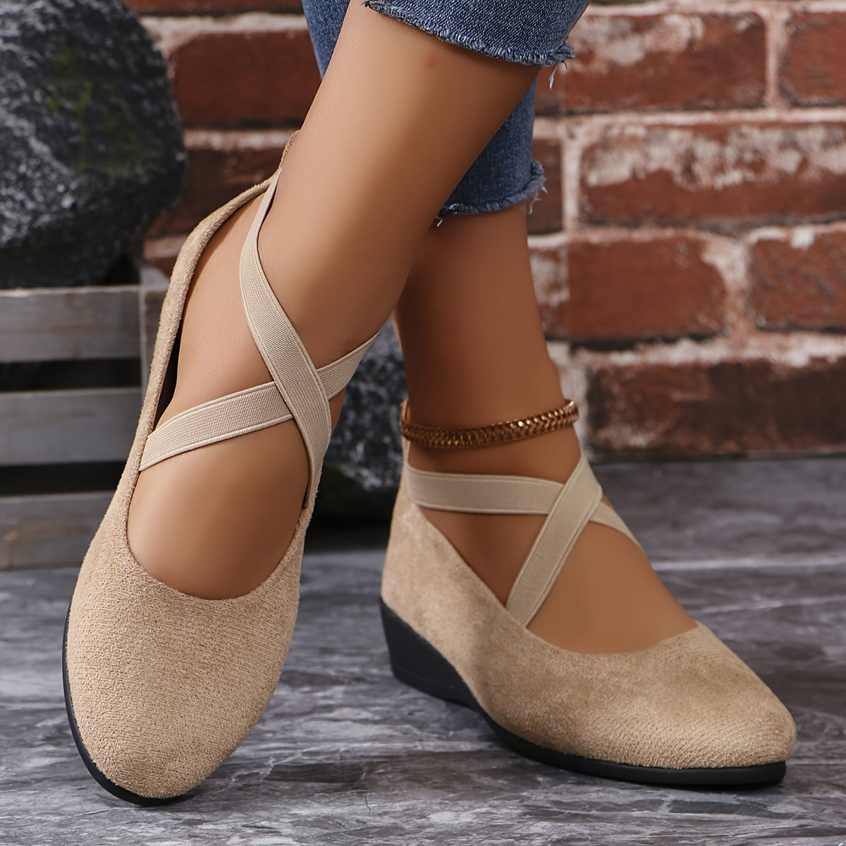 Timeless Red Vegan Leather Wedge Sandals with Wedge