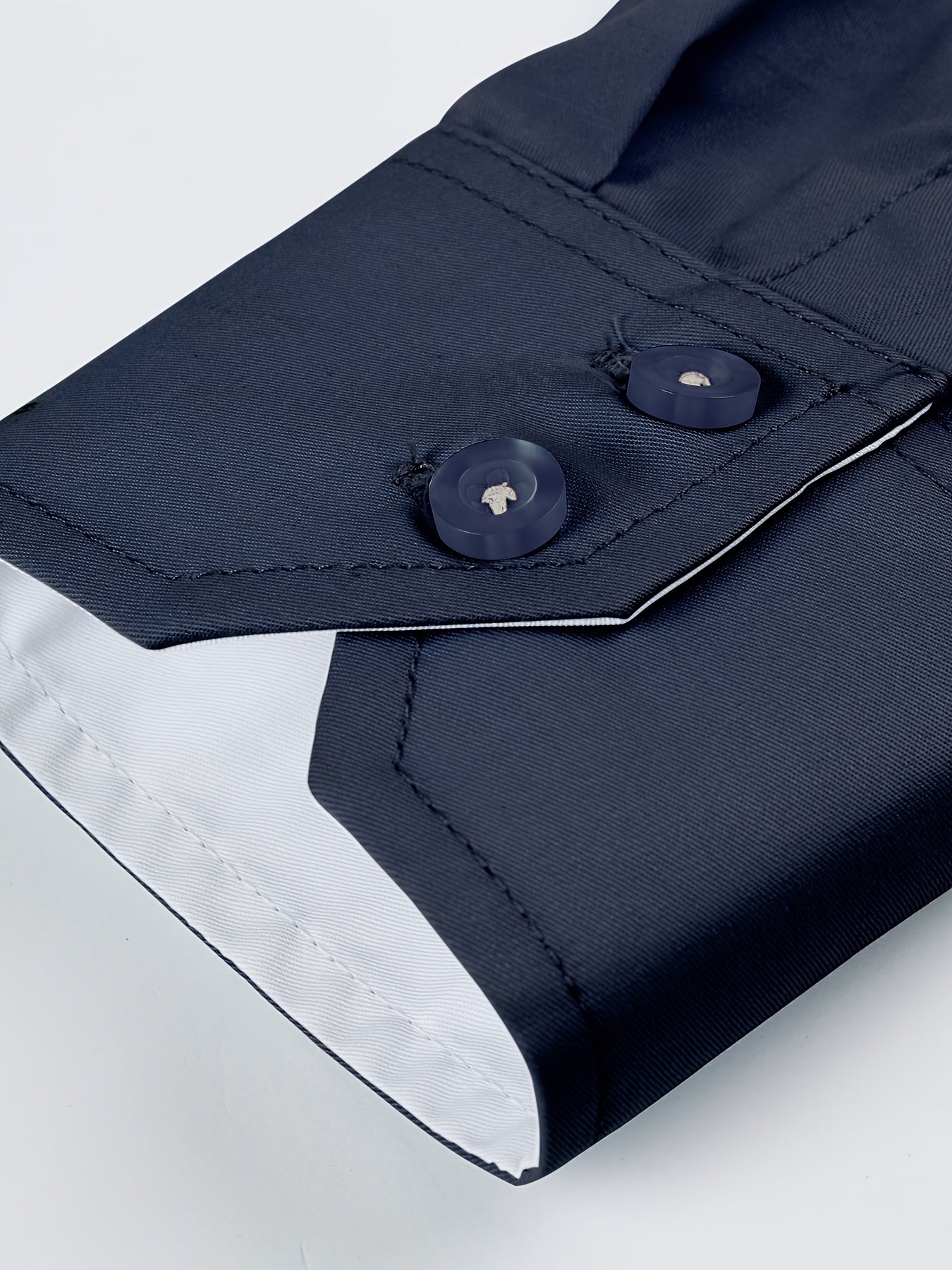 Men's Contrast Collar Design Lapel Collar Design Dress Shirts, Long Sleeve Casual Button Up Shirt For Formal Occasions