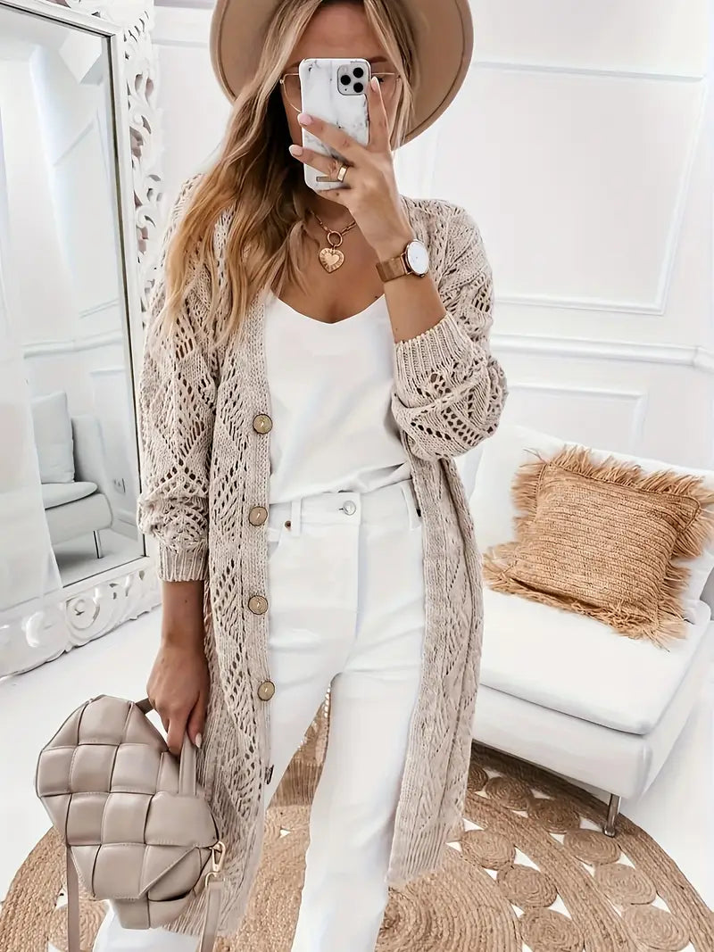 Long V-Neck Cardigan