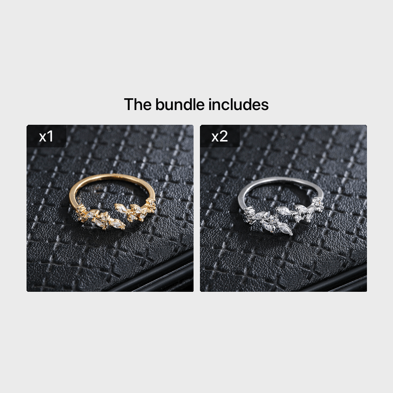 Evening 1-Piece Ring Set with Gold-tone