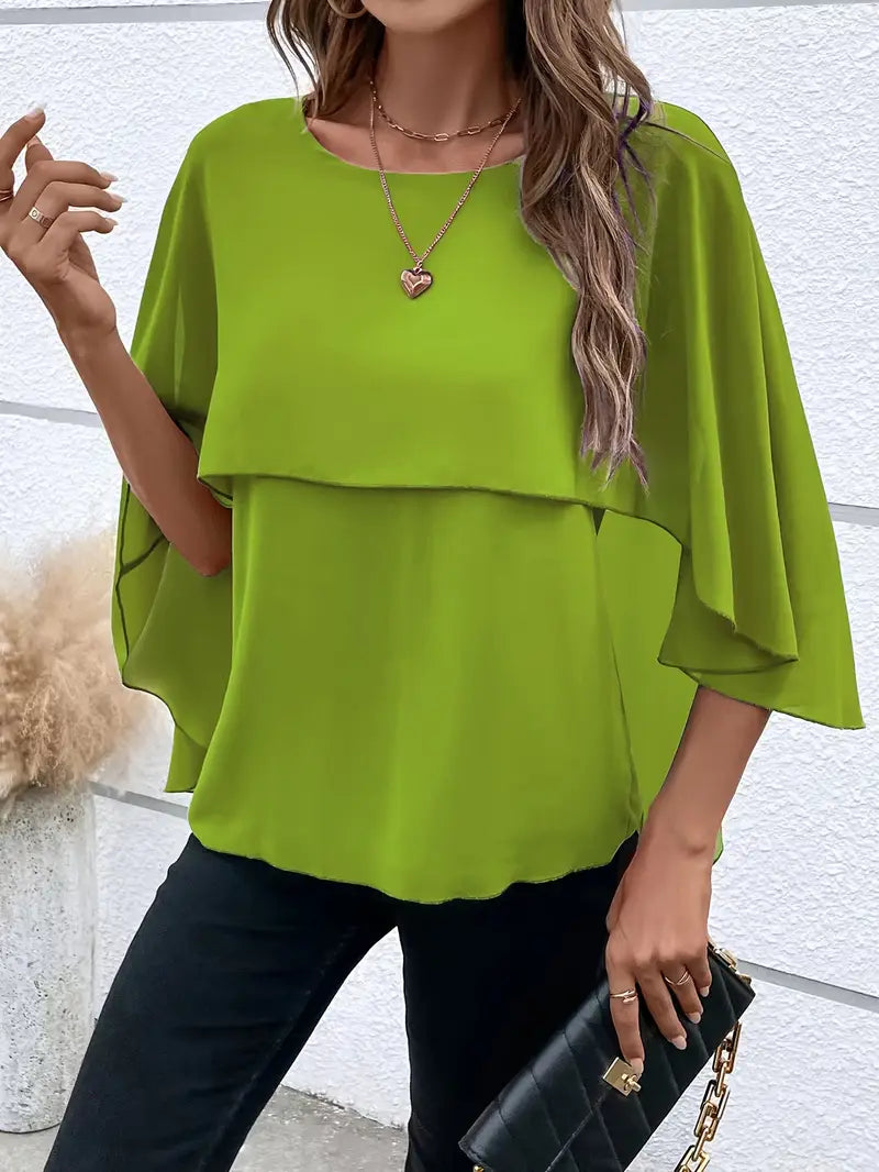Solid Polyester Blouse