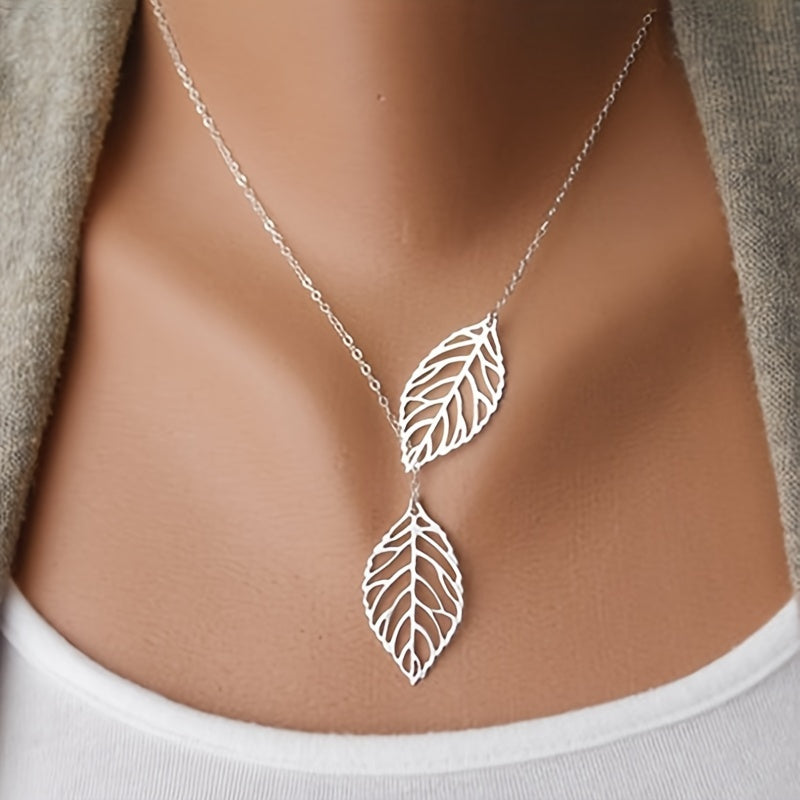 Modern Necklace with Gold-tone