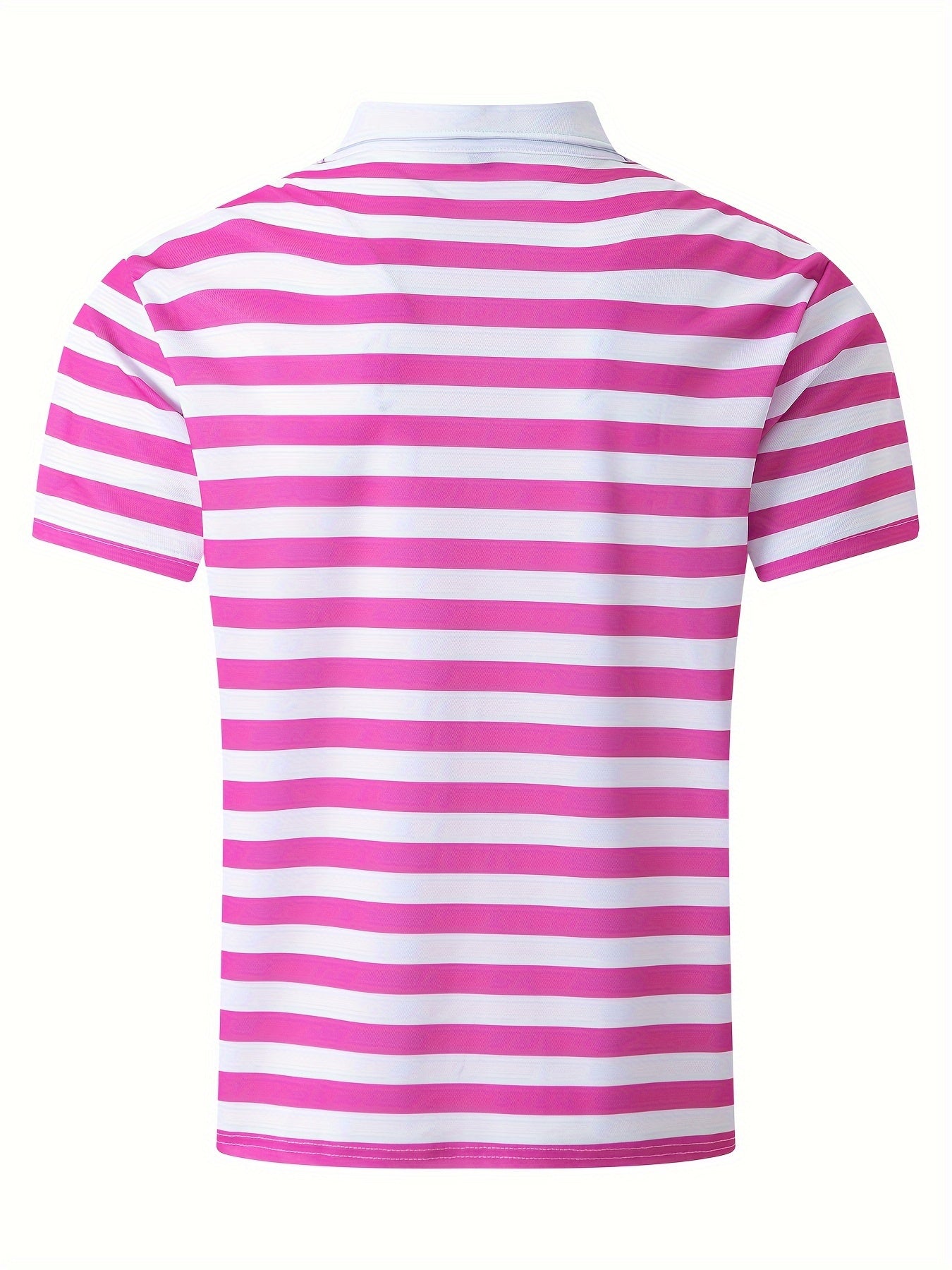 Men'S Short-Sleeve Polo Shirt with Print Stripes for Casual Summer Wear.