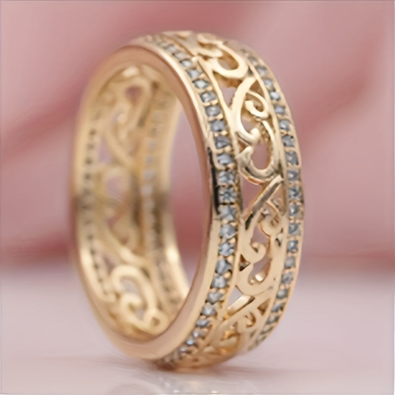 Delicate 1-Piece Ring Set with Gold-tone