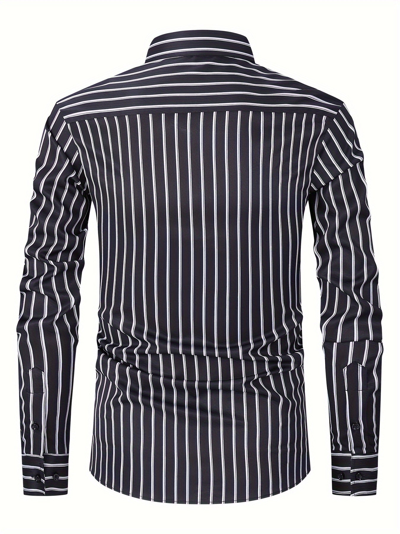 Classic Plaid Design Men's Formal Long Sleeve Shirt, Men's Button Up Shirt For Business Formal Occasions, Gift For Men