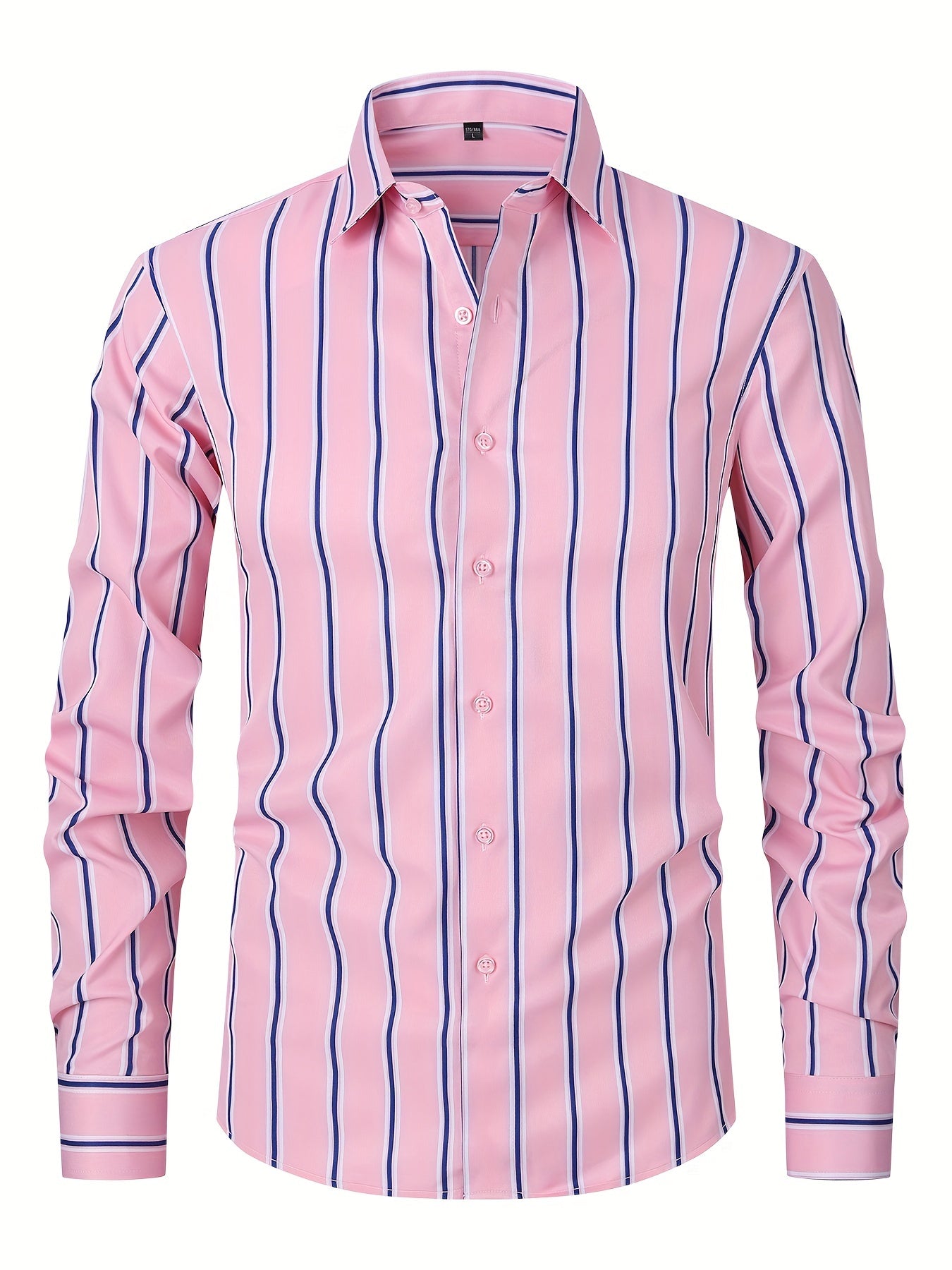 Classic Plaid Design Men's Formal Long Sleeve Shirt, Men's Button Up Shirt For Business Formal Occasions, Gift For Men