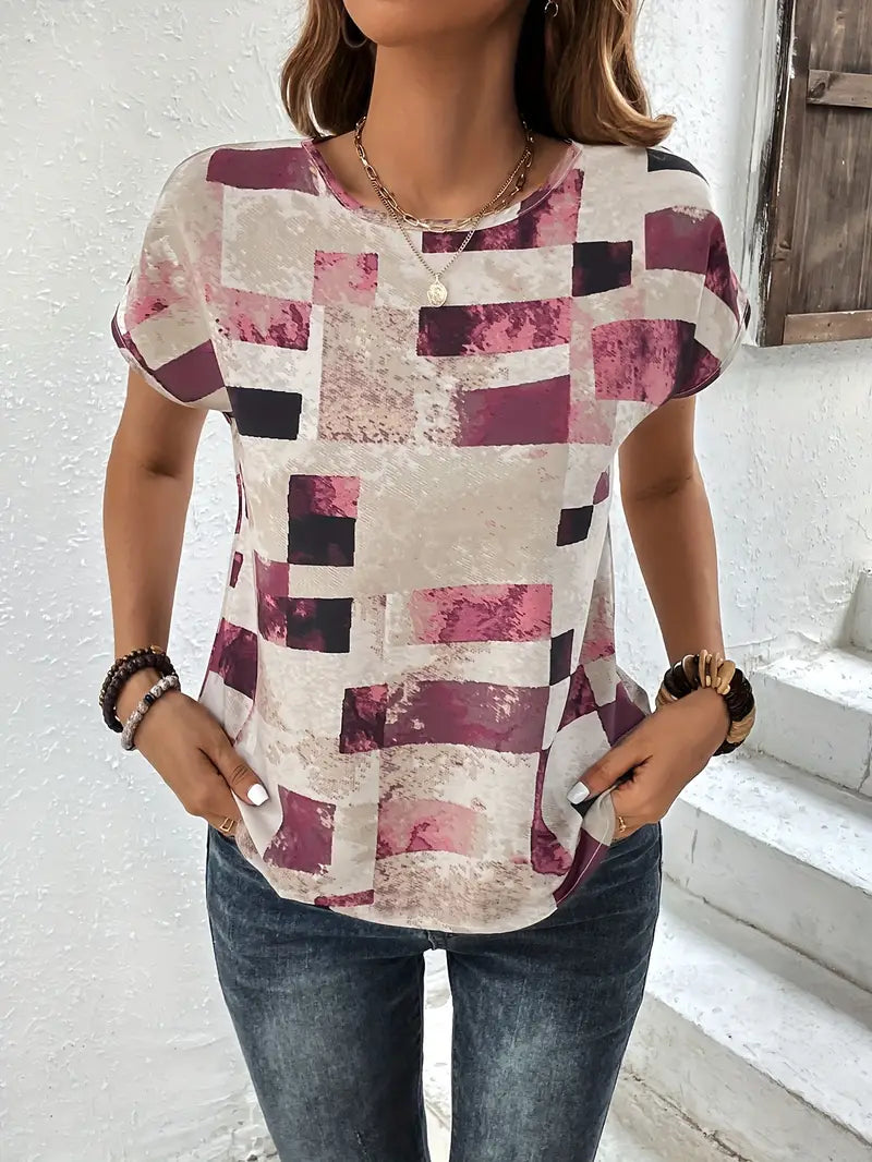 Geometric Polyester Blouse