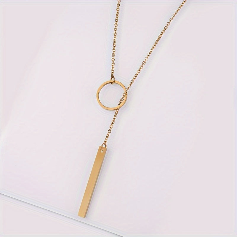 Modern Necklace with Gold-tone