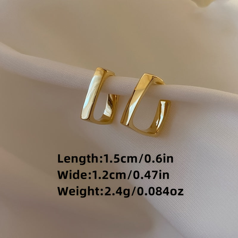 Modern Earrings with Gold-tone