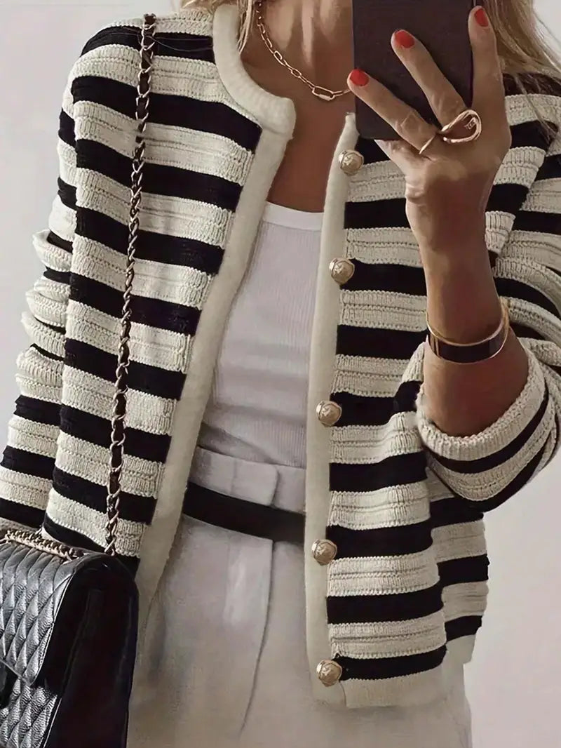 Striped Knit Cardigan