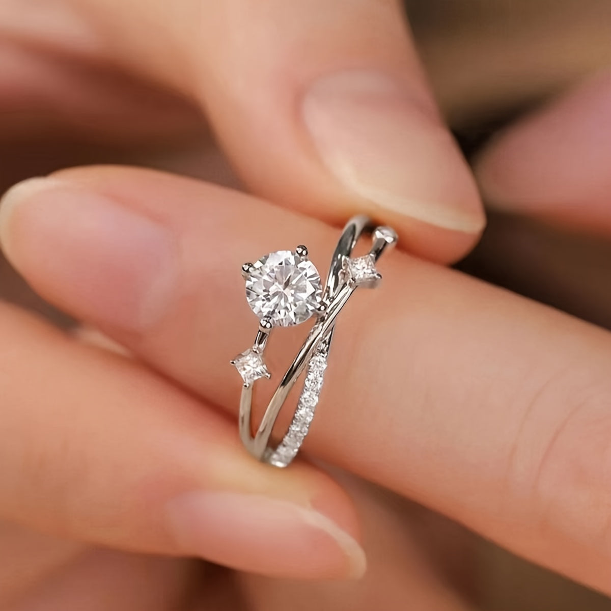 Modern Ring with Gold-tone