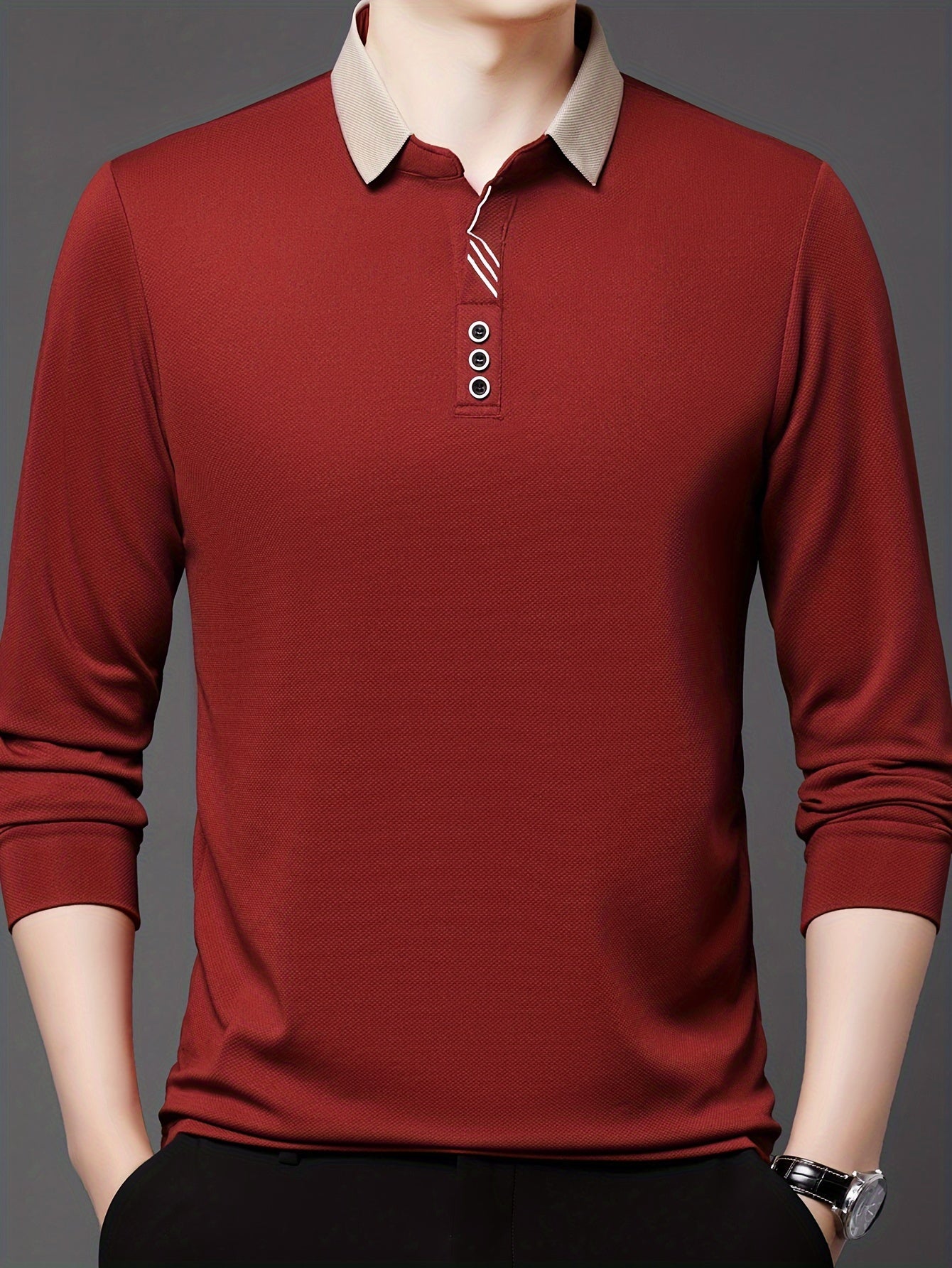 Men's Lightweight Long Sleeve Shirt - Breathable, Stretch Fabric for Golf & Business Casual Wear