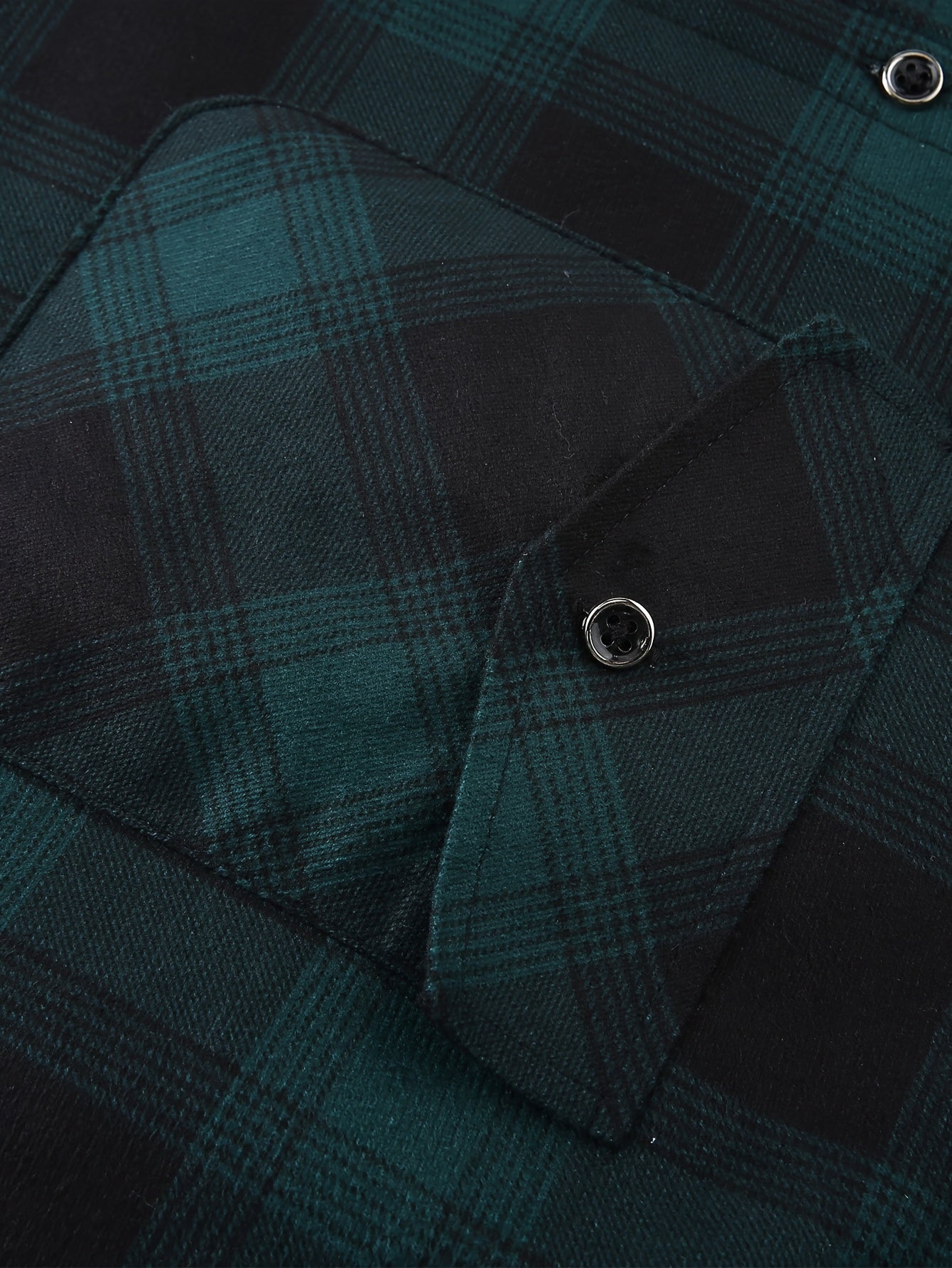 Men's Fleece-Lined Hoodie - Casual & Sporty, Plaid Pullover with Button Detail, Long Sleeve, Loose Fit for Fall/Winter