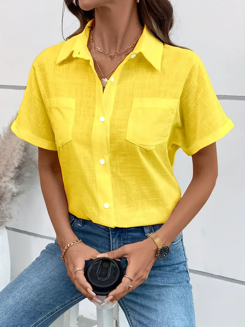 Solid Cotton Blouse White