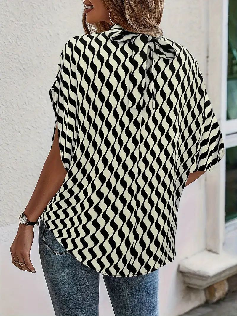 Solid Polyester Blouse Solid