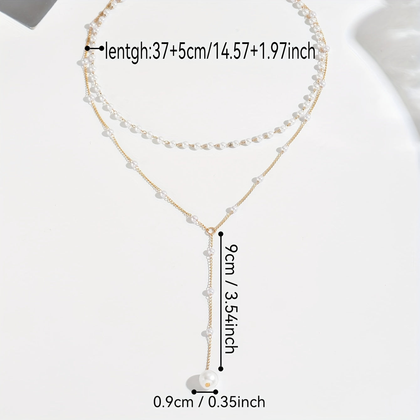 Boho 1-Piece Necklace Set with Pearl-inspired