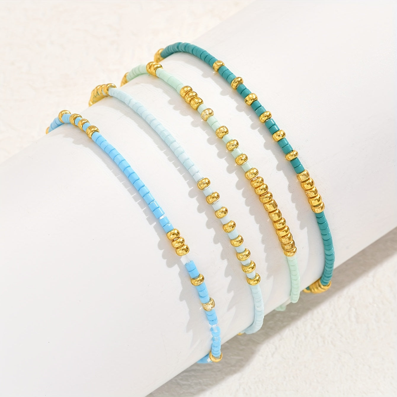 Boho 4-Piece Bracelet Set with Polished finish