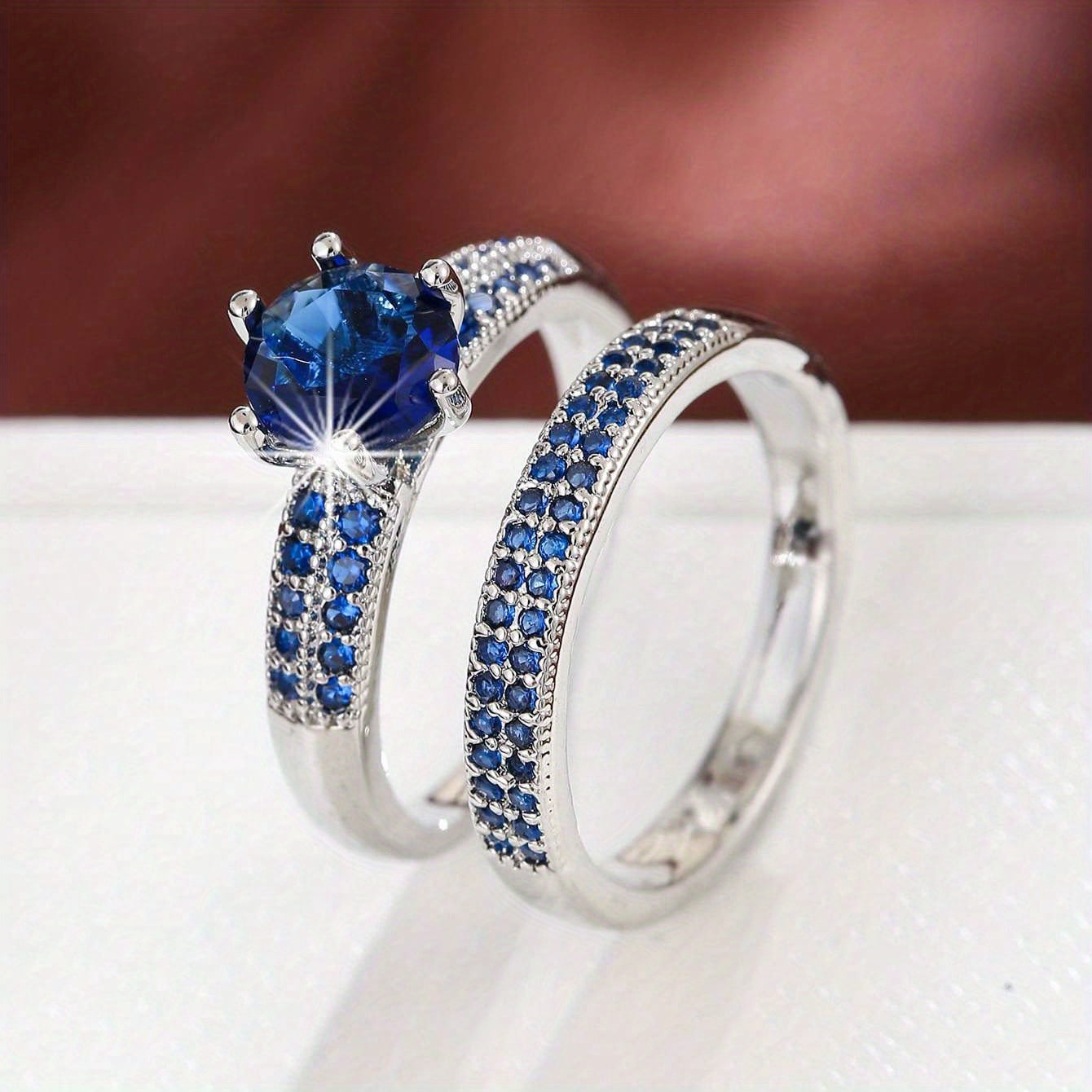 Modern 2-Piece Ring Set with Gold-tone
