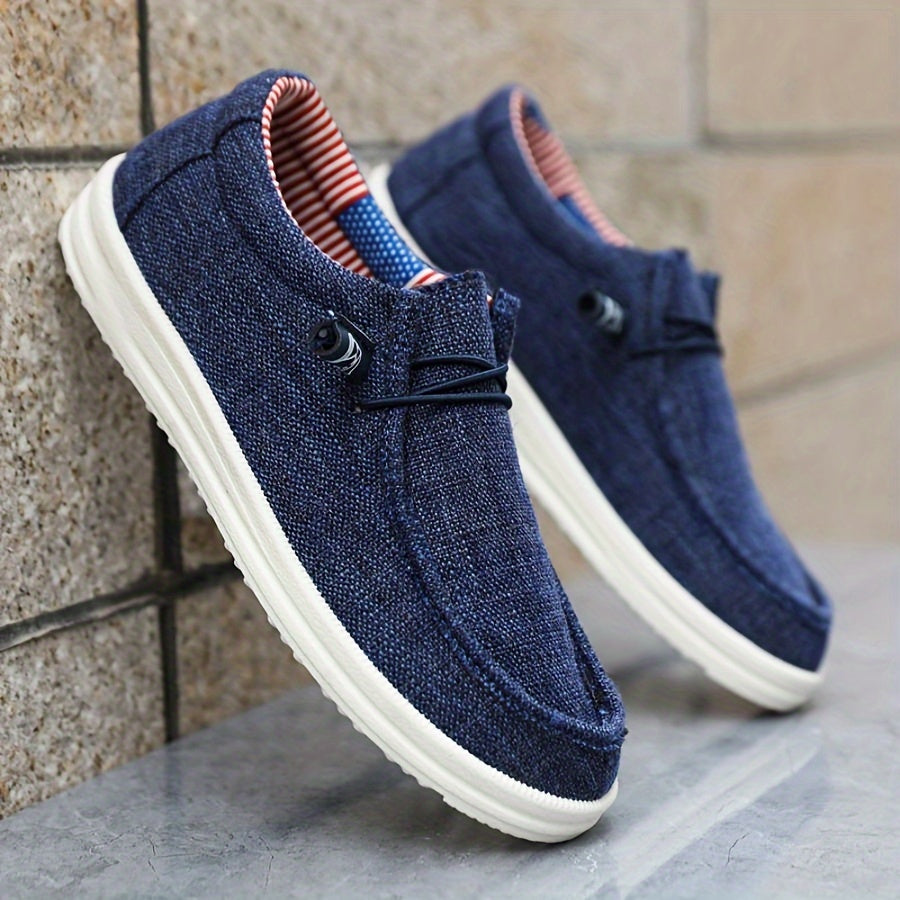 Men's Casual Slip-On Canvas Shoes, Comfortable Lightweight Slip On Casual Shoes For Daily & Leisure