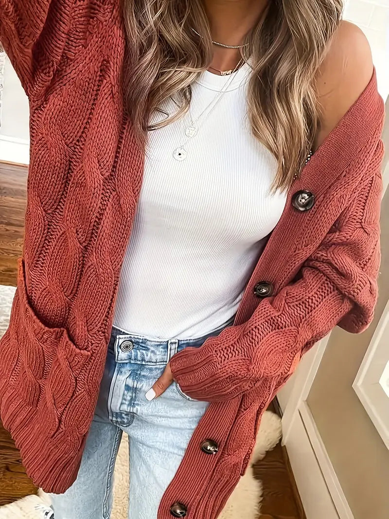Long V-Neck Cardigan