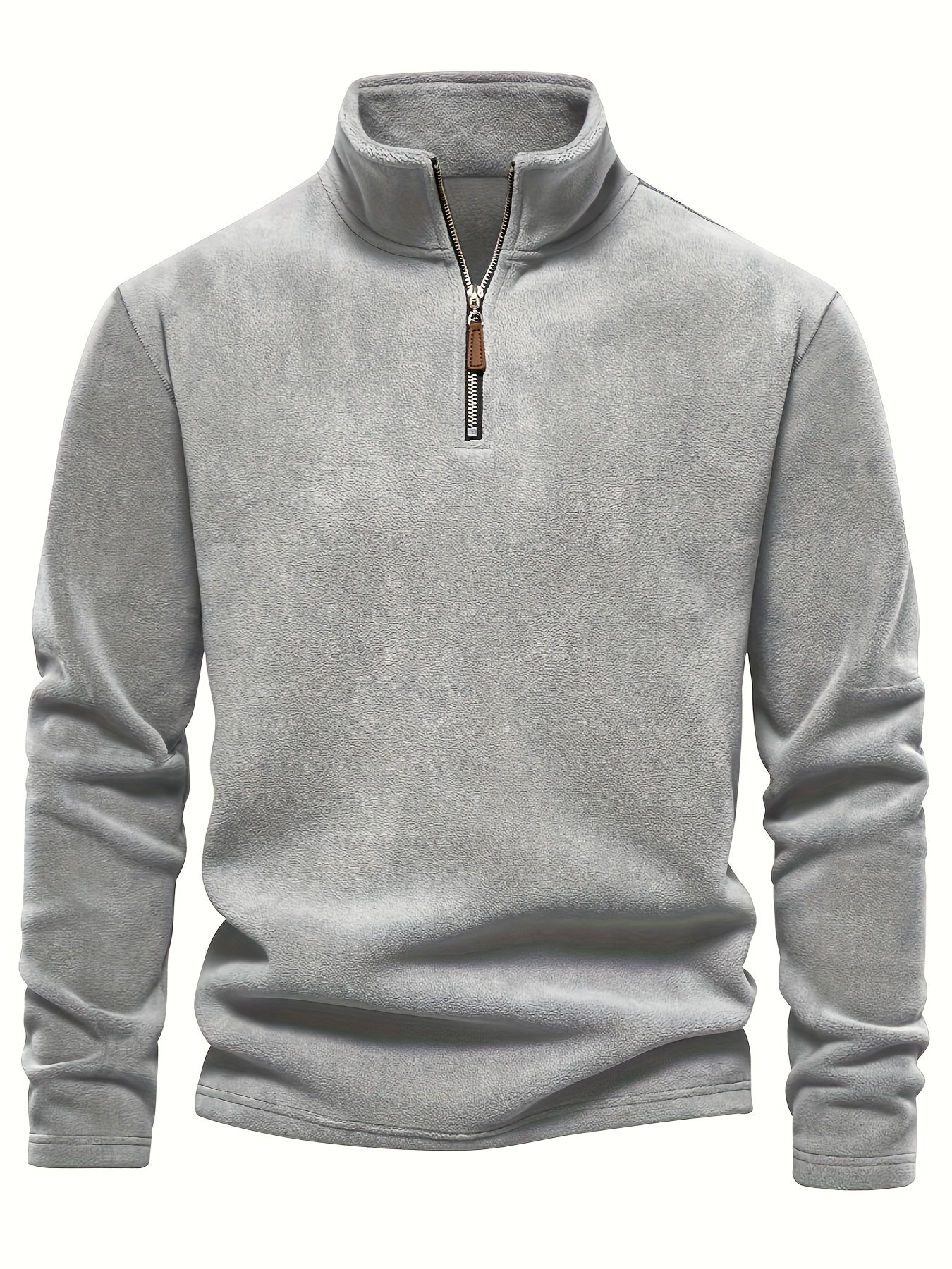 New Autumn And Winter Men'S Lamb Sweatshirt with a Stand-Up Collar, Half-Zip, Long Sleeves, Versatile European Style, Trendy Brand with Fleece Lining.