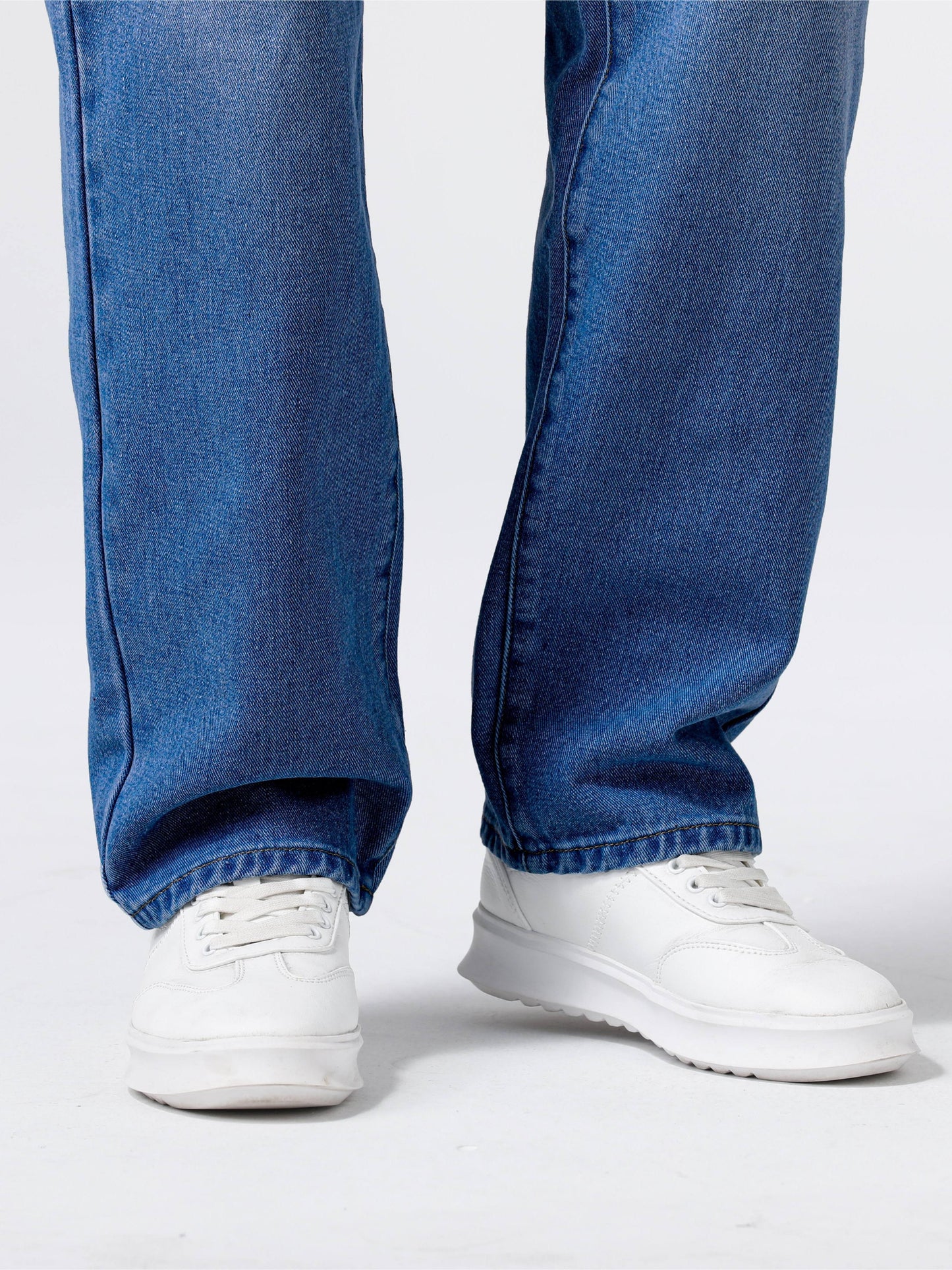 Men's Light Blue Relaxed Fit Jeans - Casual Straight-Leg Machine-Washable Denim Pants for Casual Attire, All-Season Comfort & Versatile Style