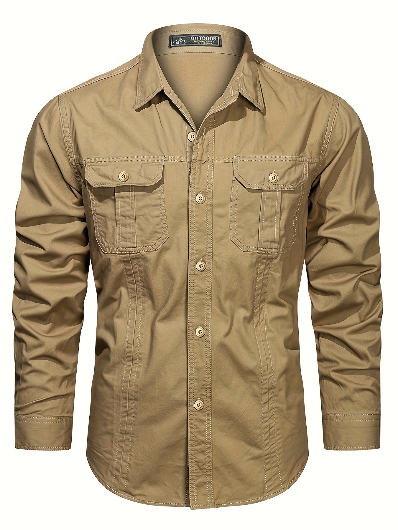 Men's Heavyweight Long Sleeve Shirt - Button-Up Formal & informal Shirt in, Classic Collar, Chest Pocket - Machine Washable Work, Outdoor, Everyday Shirt for Men - Spring/Fall Essential, Outdoor Casual Wear, Nonstretch Fabric