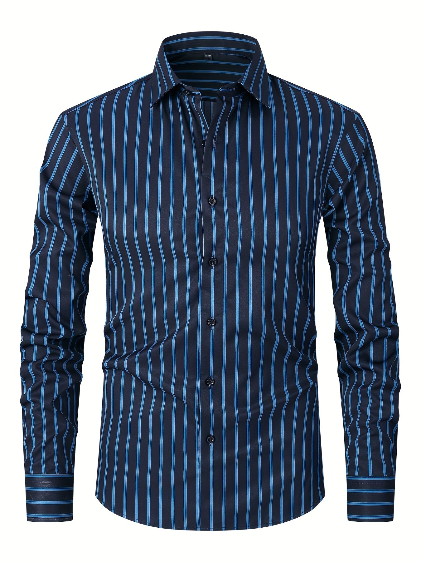 Classic Plaid Design Men's Formal Long Sleeve Shirt, Men's Button Up Shirt For Business Formal Occasions, Gift For Men