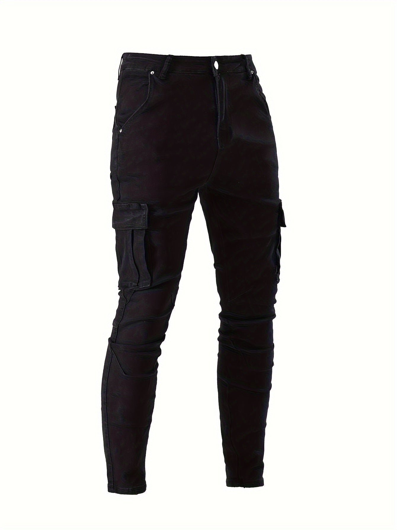 Men's Skinny Jeans - Stretch Work Pants with Slim Fit, All-Season Stretch Denim for Casual & Formal Outfits - Non-See-Through Streetwear Trousers, Versatile Clothing, Contemporary Fashion, Durable Fabric, Stylish Bottoms, Urban Style