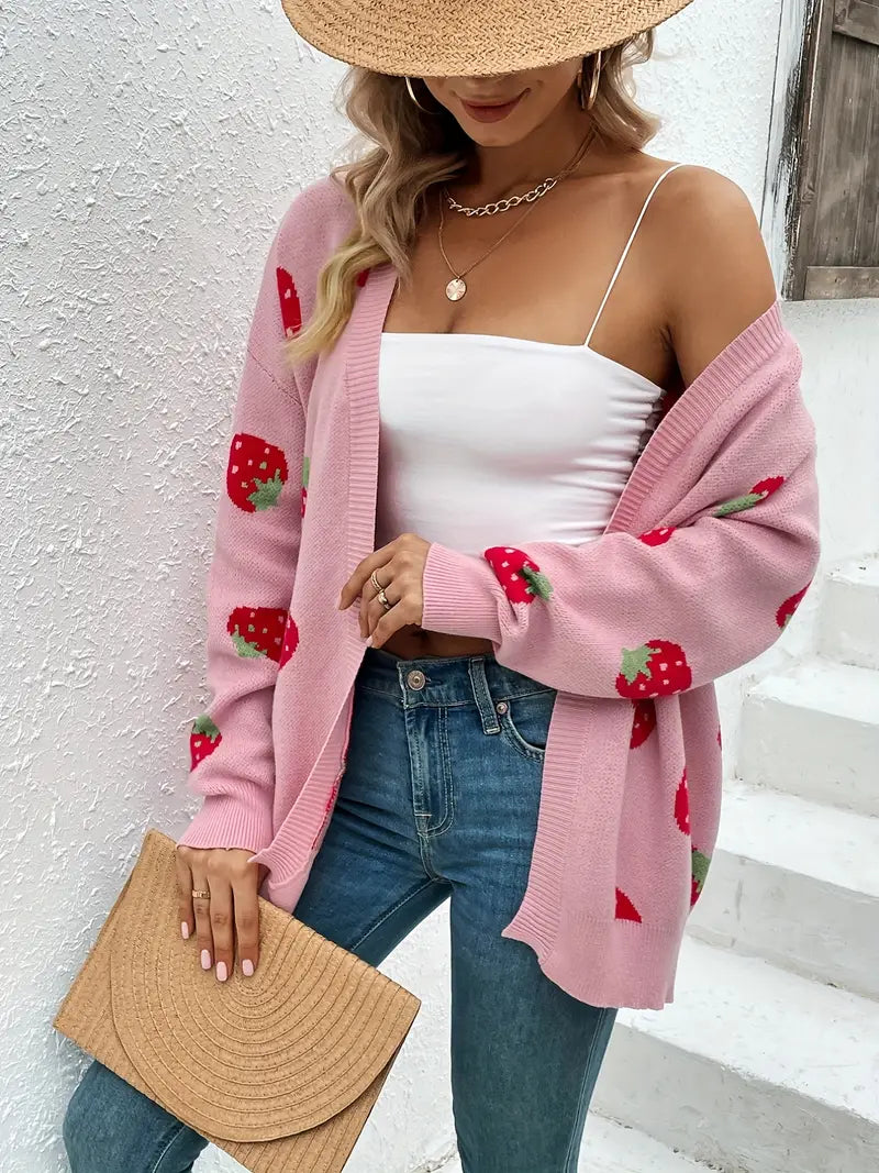 Viscose Long V-Neck Cardigan