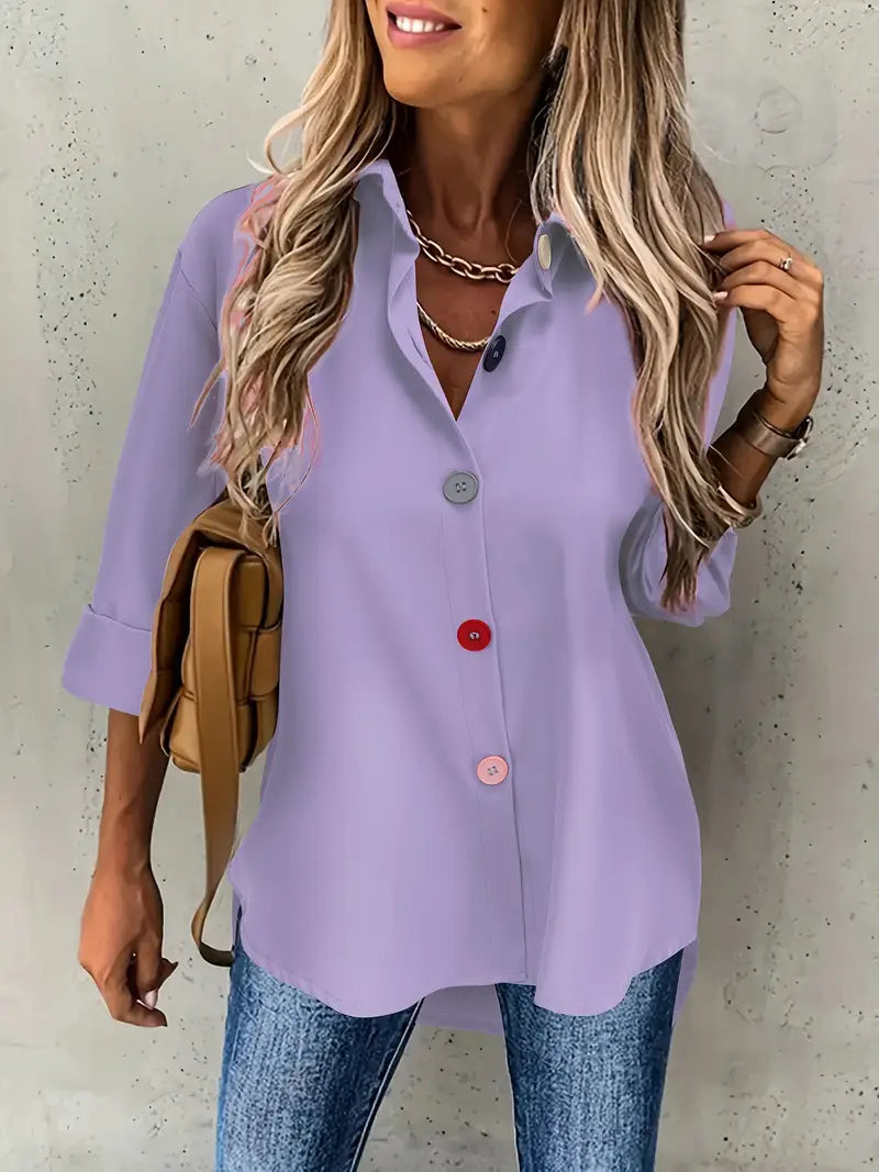Solid Polyester Blouse