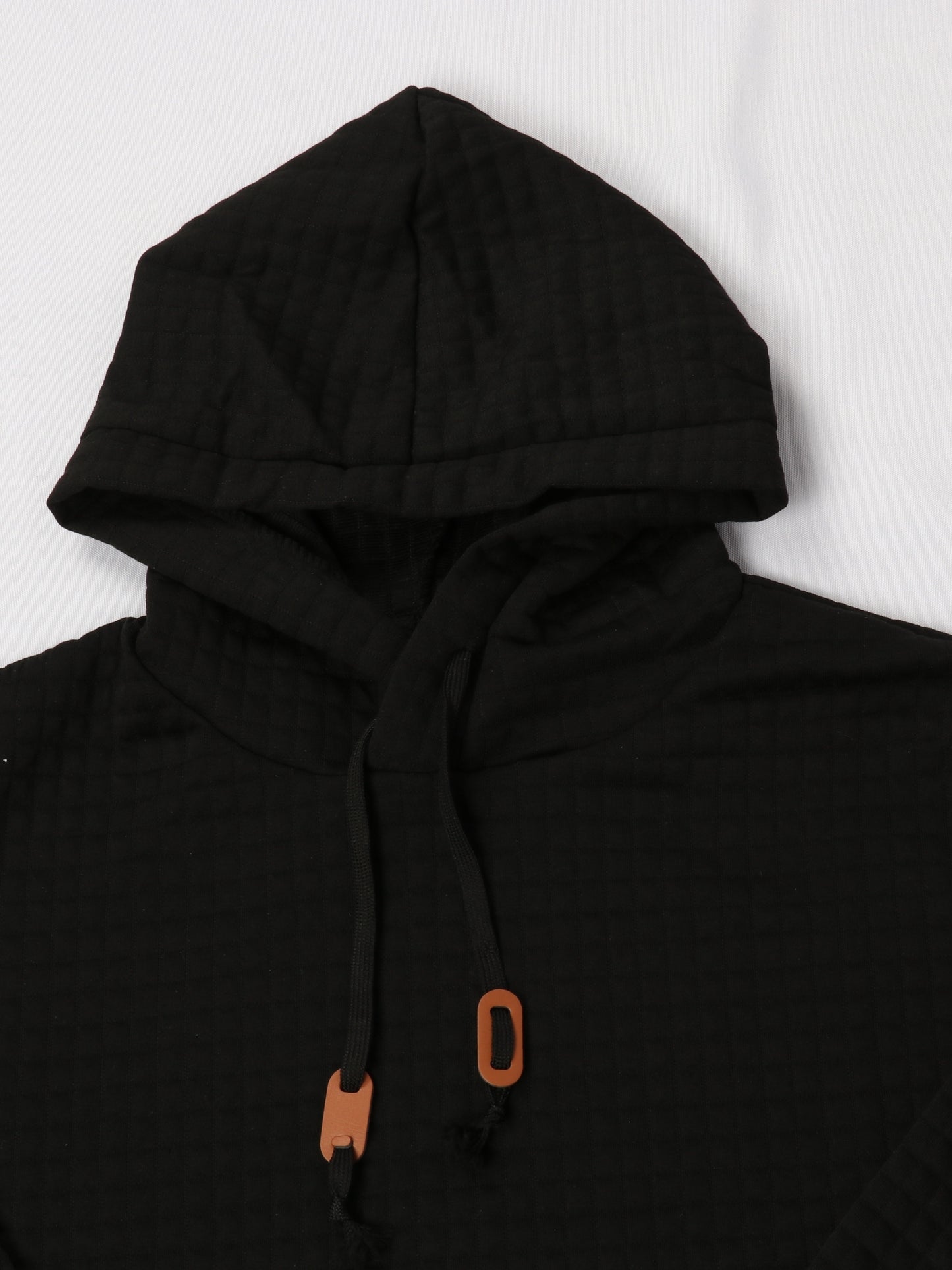 GEKM Men'S Bohemian Plaid Long Sleeve Hoodie - Cozy Jacquard Fabric Sweatshirt with Orange Accents, Casual Outdoor Jogging & Fitness Training Pullover, Regular Fit, Hooded Design, Comfortable Pullover