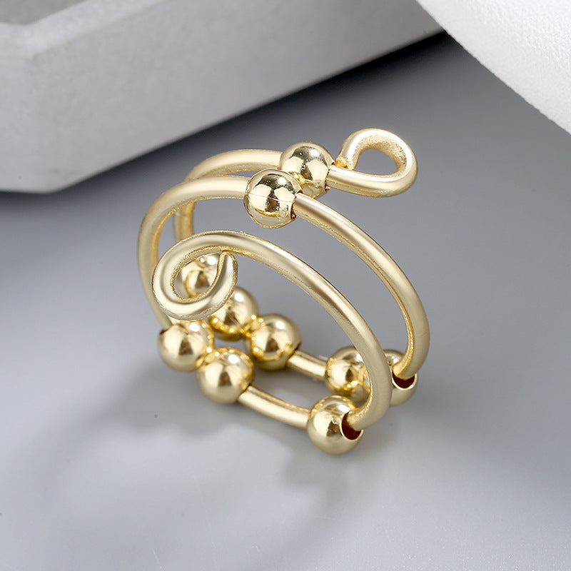 Modern Ring with Gold-tone