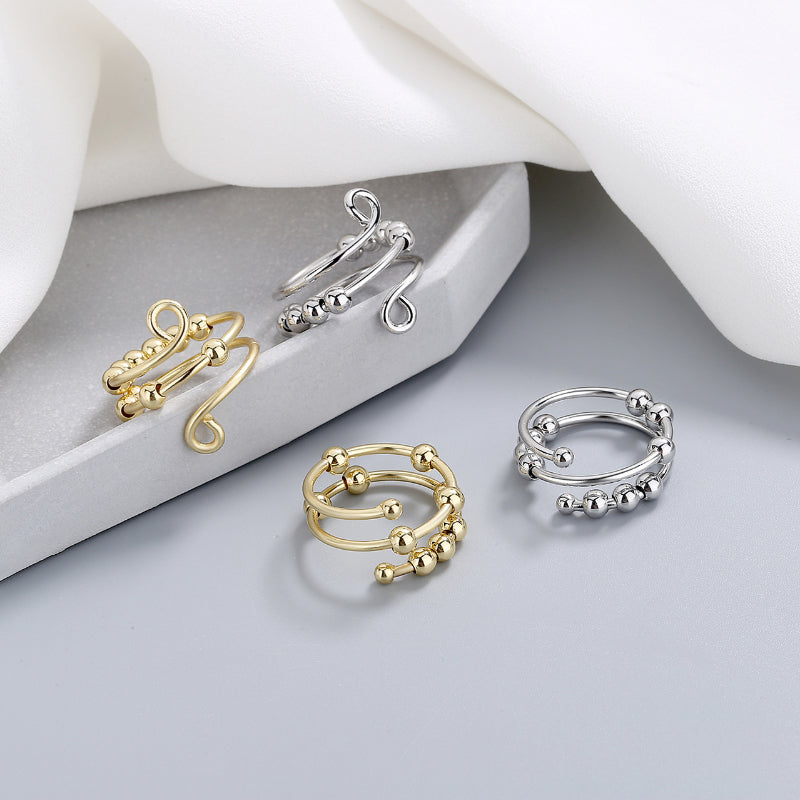 Modern Ring with Gold-tone