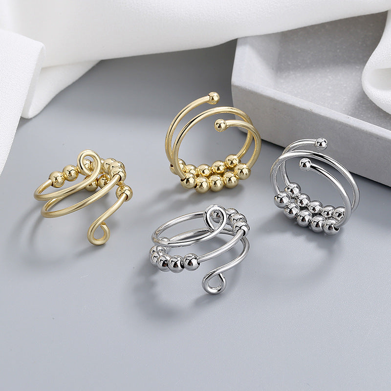 Modern Ring with Gold-tone