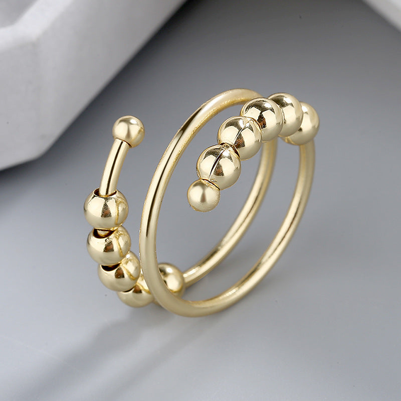 Modern Ring with Gold-tone