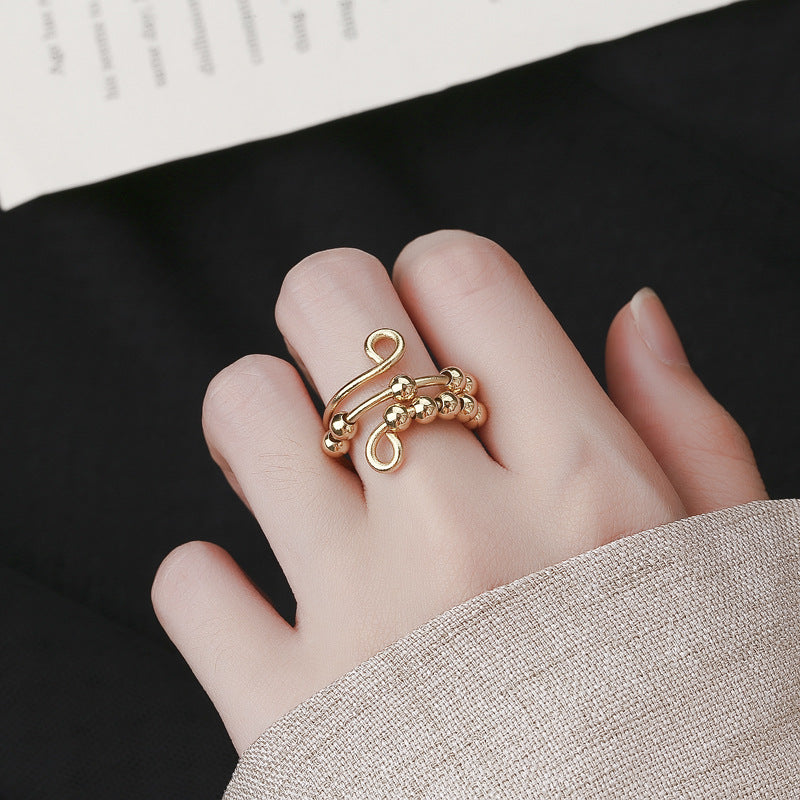 Modern Ring with Gold-tone