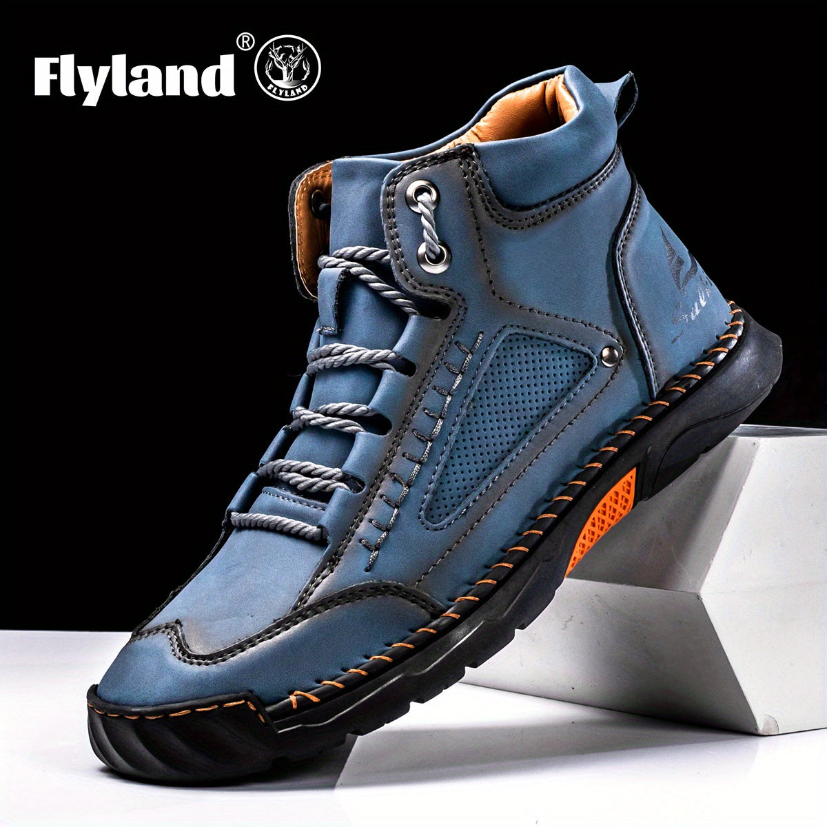 FLYLAND Premium Men's Fashion Vintage Classical Ankle Boots Handmade Chukka Boots Daily Casual Work Office Shoes