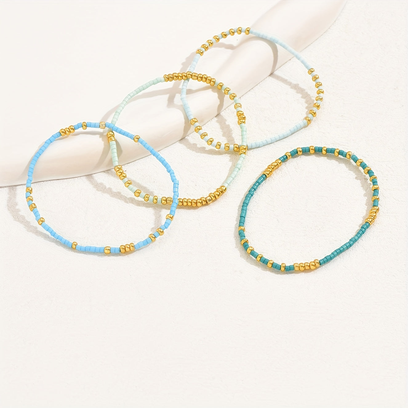 Boho 4-Piece Bracelet Set with Polished finish