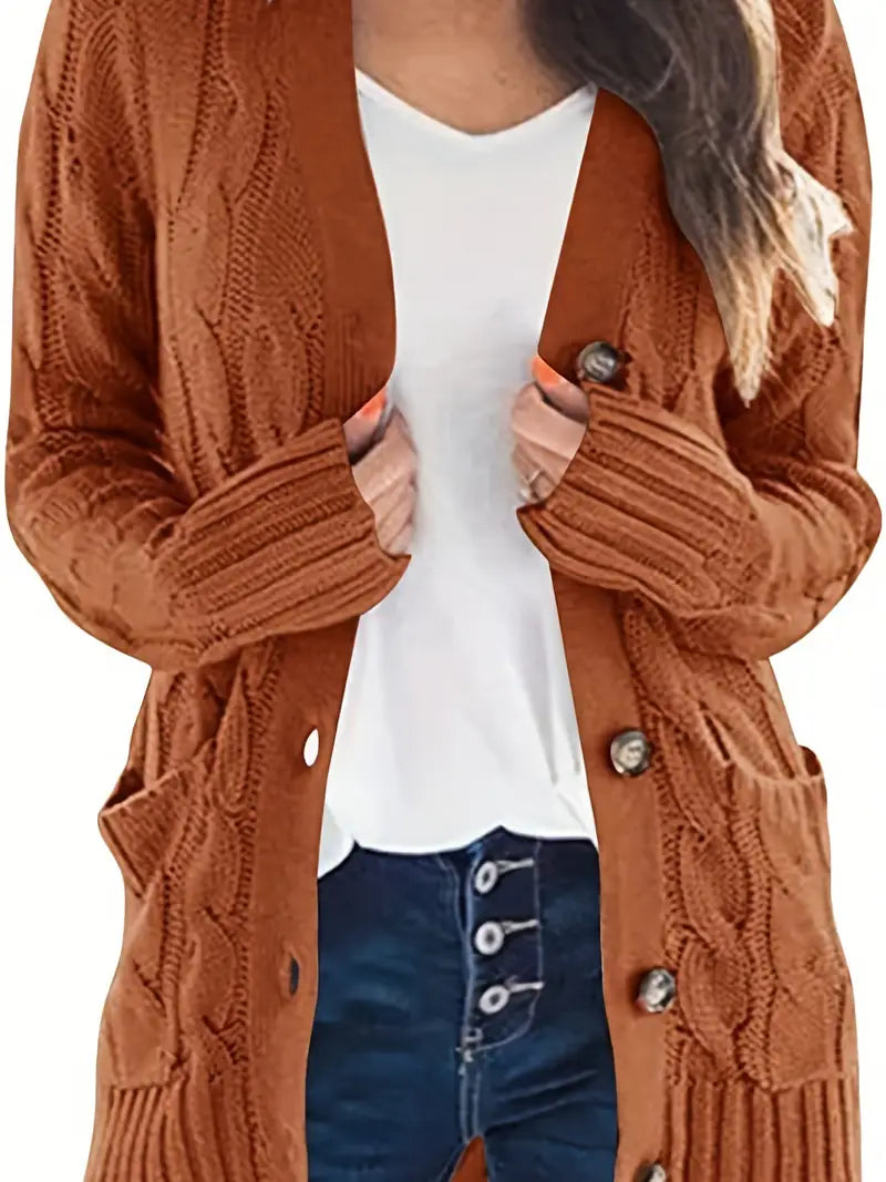 Long V-Neck Cardigan