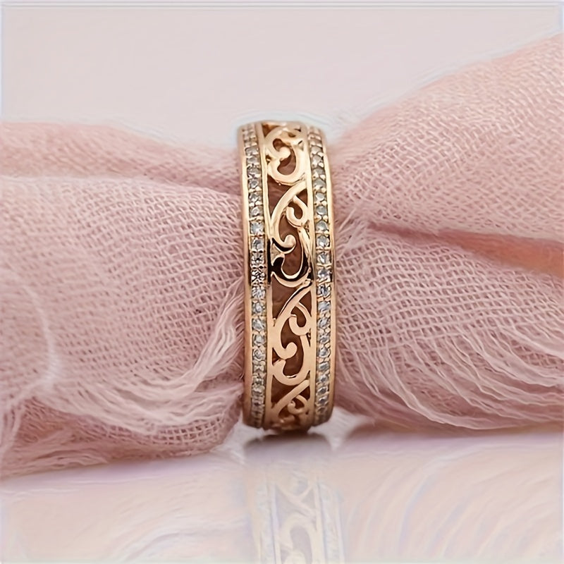 Delicate 1-Piece Ring Set with Gold-tone