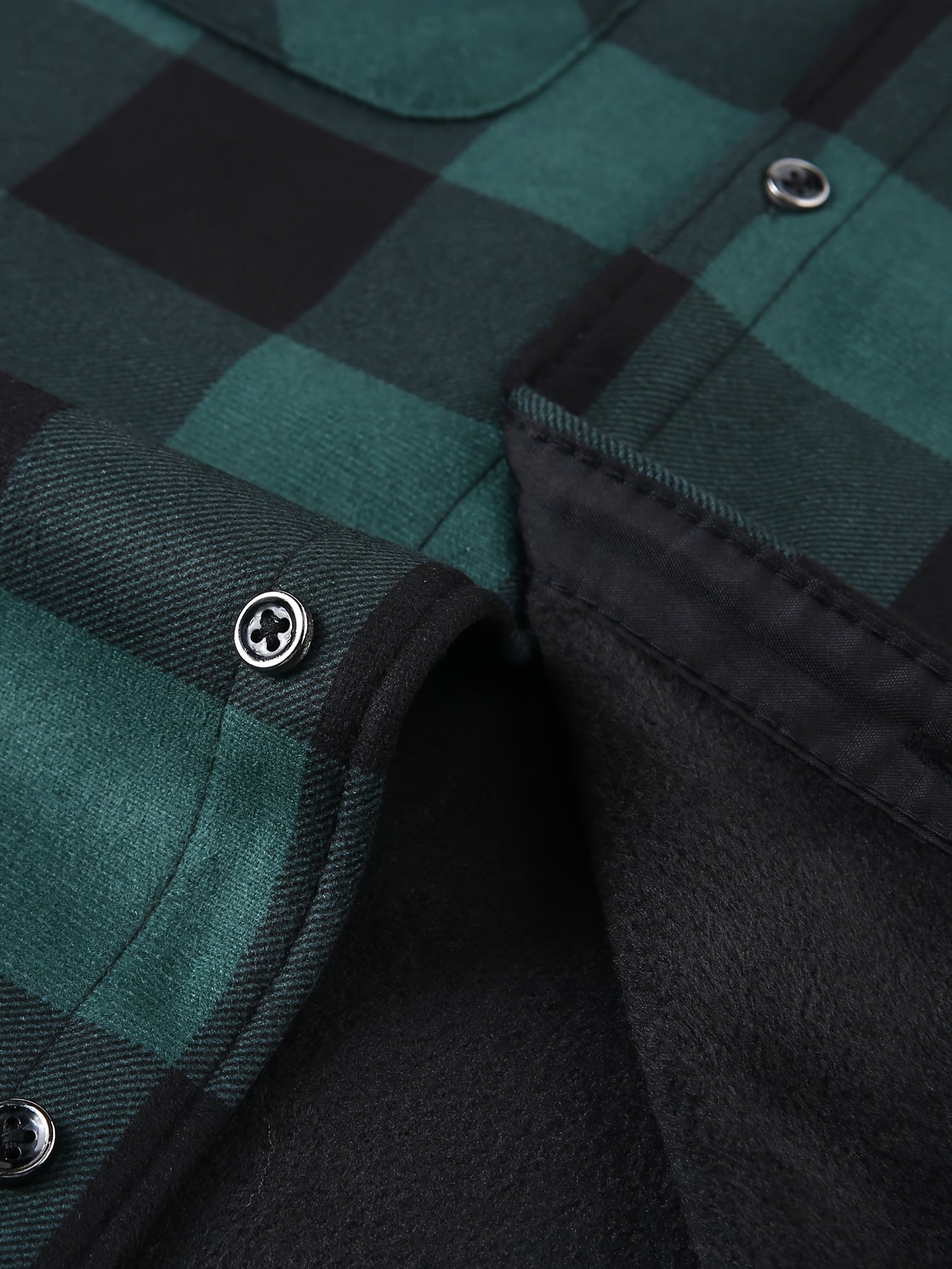 Men's Fleece-Lined Hoodie - Casual & Sporty, Plaid Pullover with Button Detail, Long Sleeve, Loose Fit for Fall/Winter