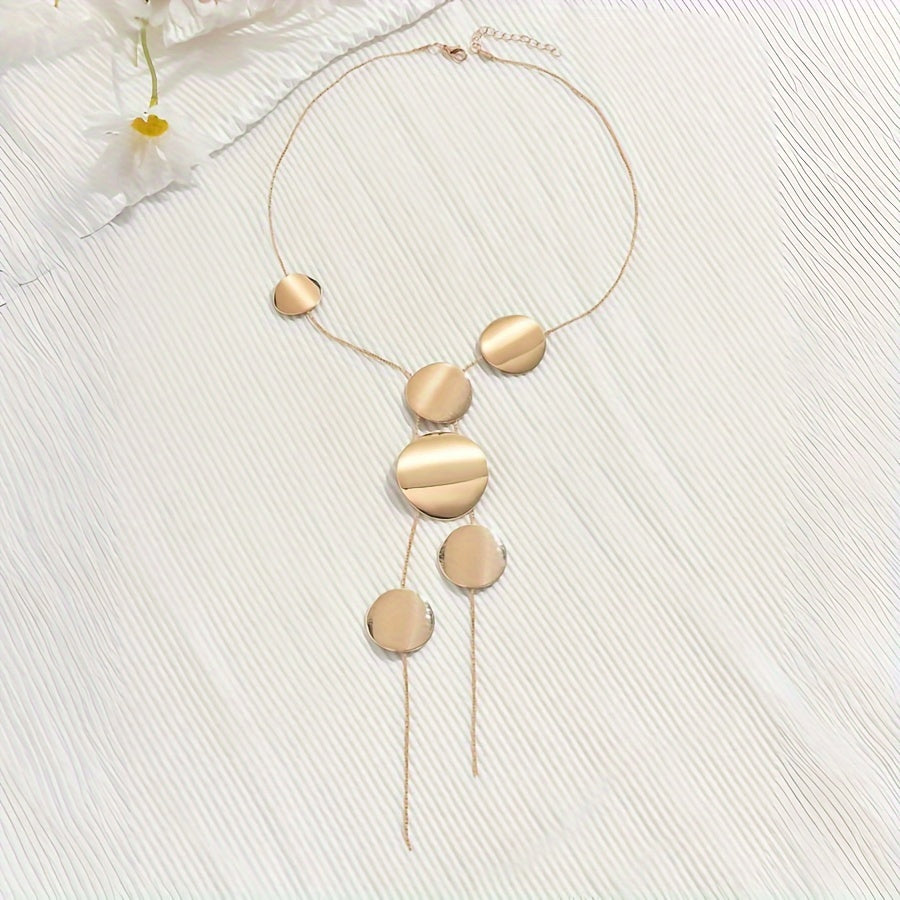 Modern Necklace with Gold-tone