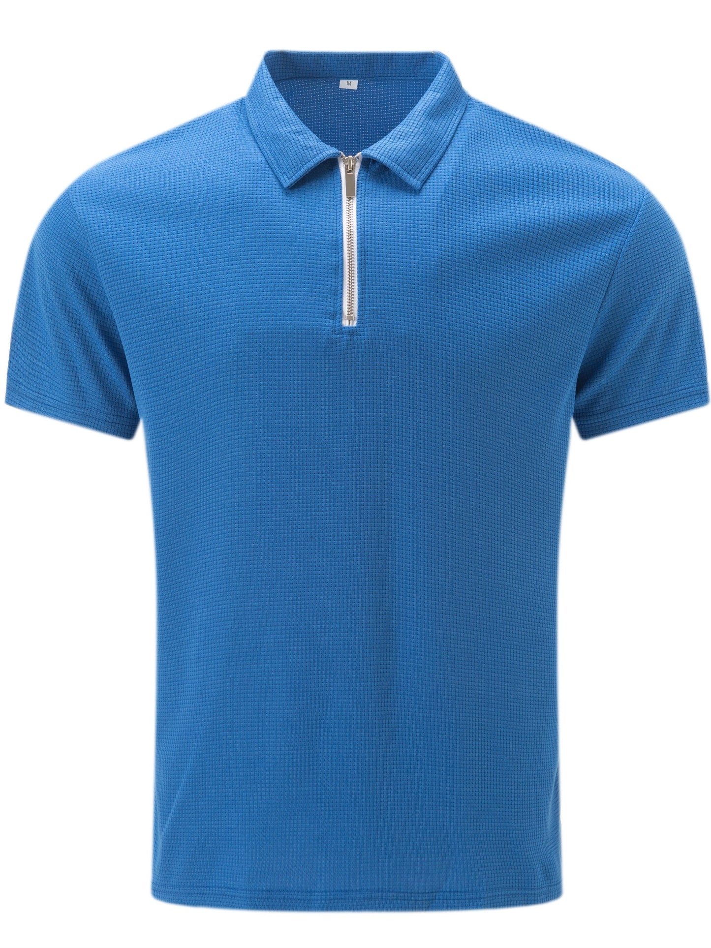 Men's Solid Short Sleeve Zipper Shirt, Casual Male Shirt For Summer Outdoor, Gift For Men